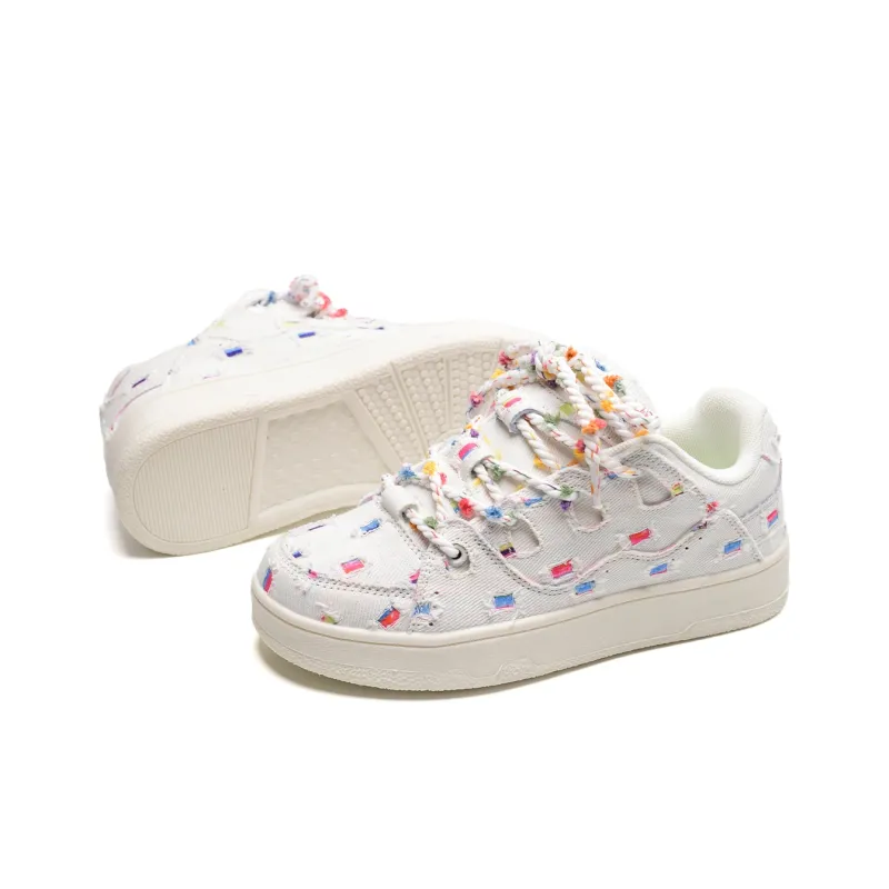 Anime Story Slip Resistant Cushioning Abrasion Resistant Lightweight Breathable Low Top Skateboard Shoes Women's White-4