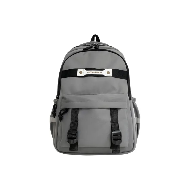 OURFUN Nylon Fabric Backpack Regular Unisex Light Gray/Dark Gray/Black/Dark Brown-5