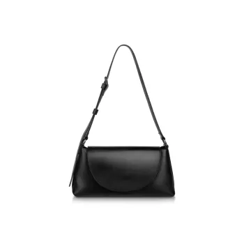 INJOYLIFE Split Cow Leather Soft Cushion Bag Crossbody Bag Women's Black