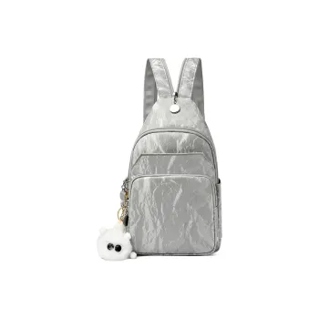 OURFUN PU Backpack On The Shoulder Women's Ivory/Silver/Black/Pink/Lake Blue