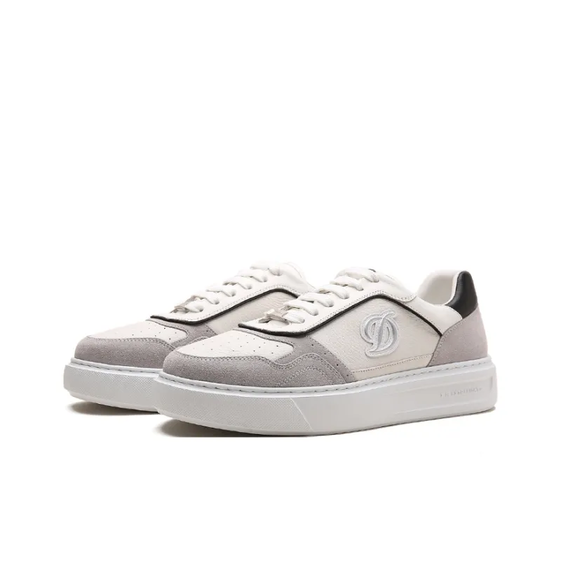 S. T.DUPONT Low-Top Skateboard Shoes Men's White Gray Black-1