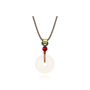 VOCK Agate Jade Necklaces Women's