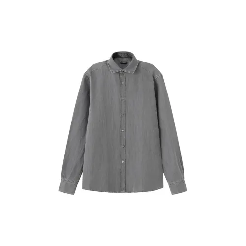 Ermenegildo Zegna Shirts Men Light Gray