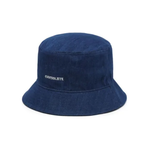 :CHOCOOLATE Cotton Bucket Hats Unisex Dark Blue
