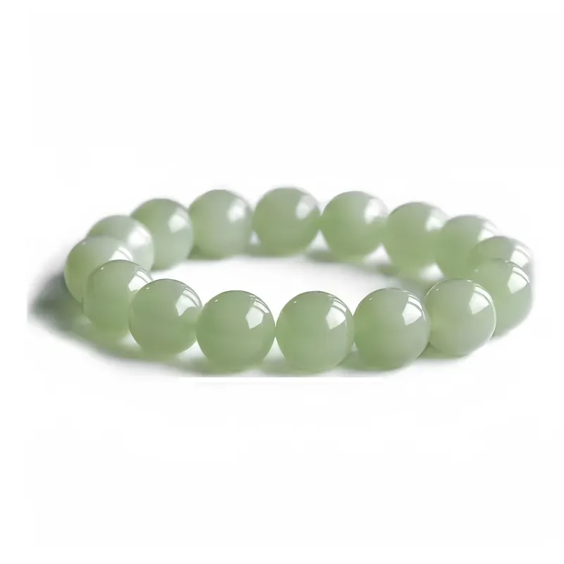 CUIYIN Hetian Jade Bracelets Women's Pale Greenish White Jade-11