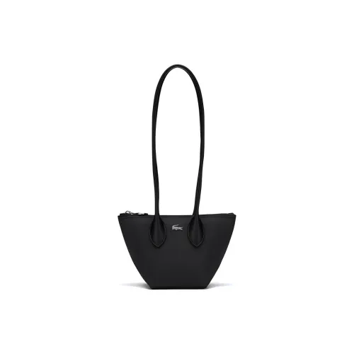LACOSTE PVC Handbag Shoulder Bag Small Size Women's Black