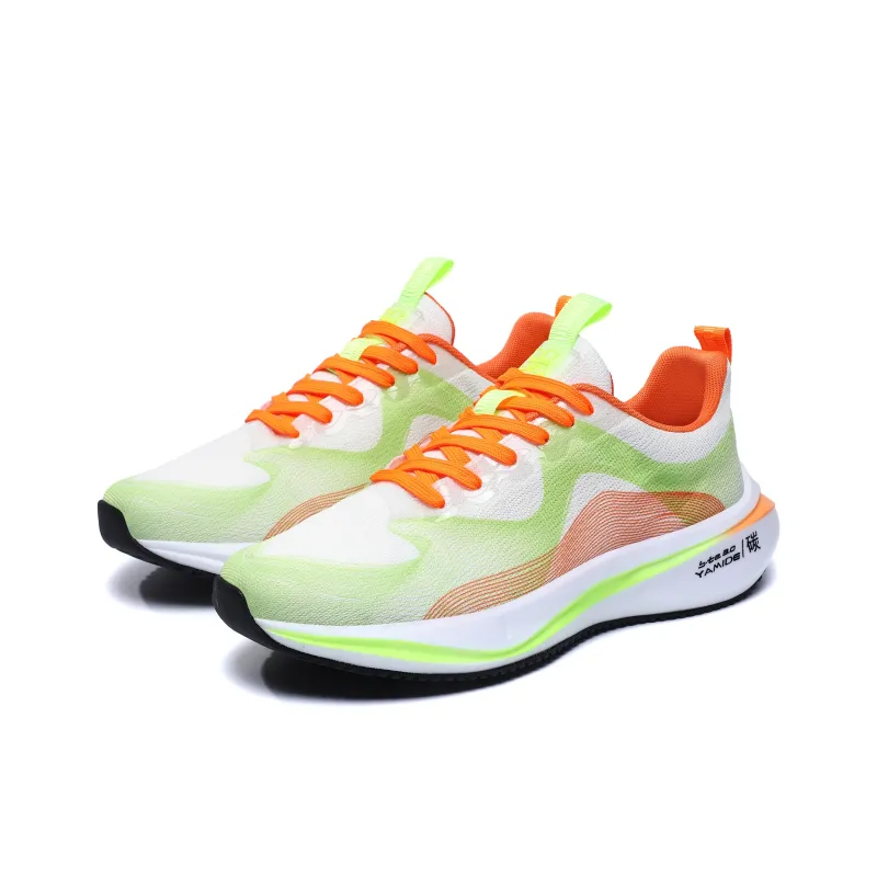 Yamid Balance Lightweight Low Top Sprint Running Shoes Men's Green Orange-2