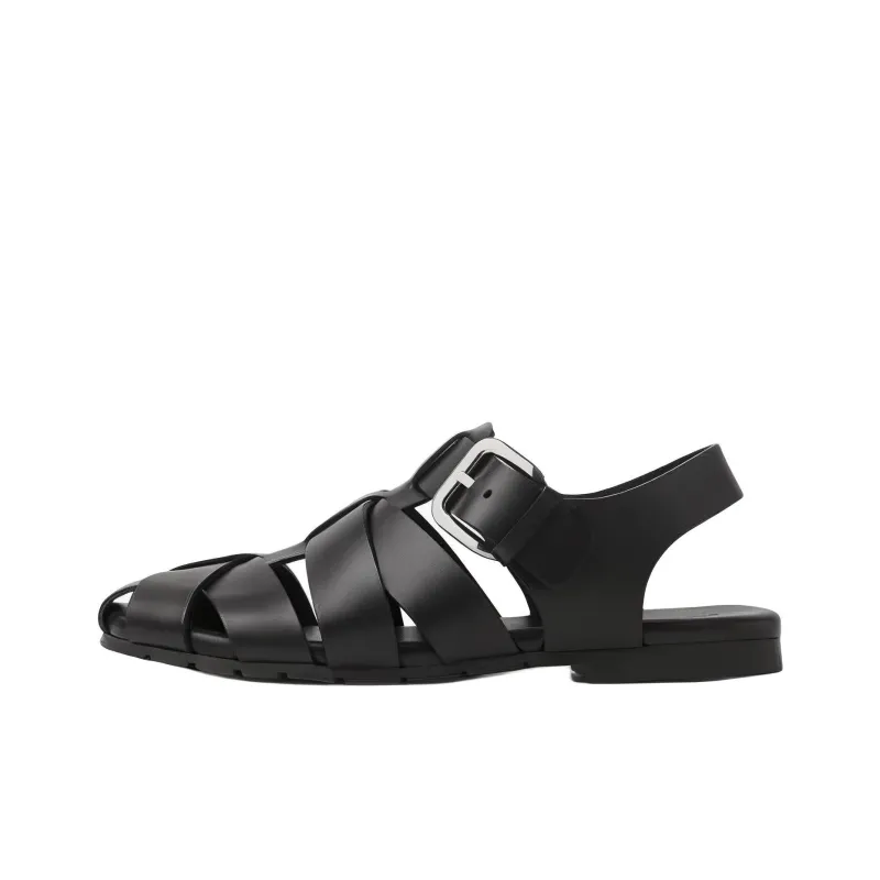 Bottega Veneta Alfie Roman Sandals Men's Black-0