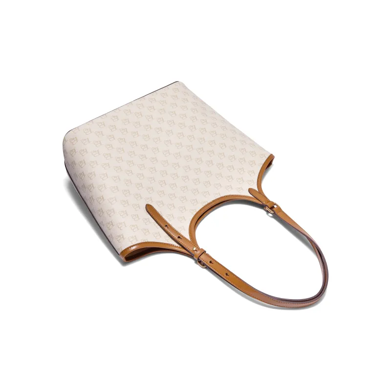 BELLE Artificial Leather Tote Bag, Shoulder Bag Women's Beige-2
