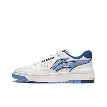 LiNing Rookie Slip Resistant Cushioning Lightweight Breathable Low Top Skateboard Shoes Men's White Blue