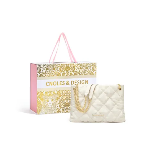 CNOLES Synthetic Leather Shoulder Bag Crossbody Bag Shoulder Bag Women's Cream White