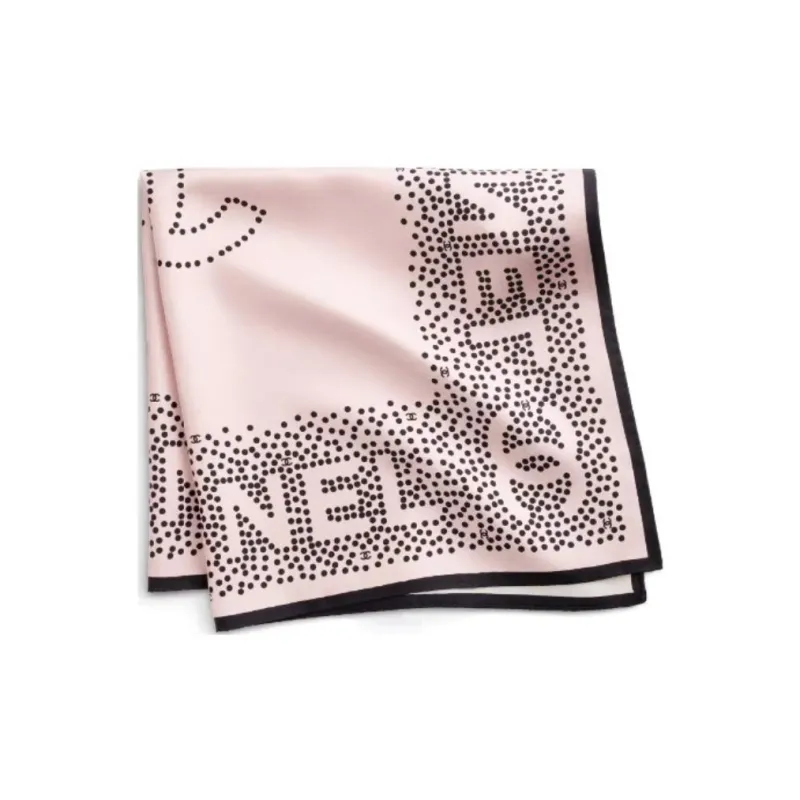 CHANEL Silk Silk Scarves Women's Pink-0