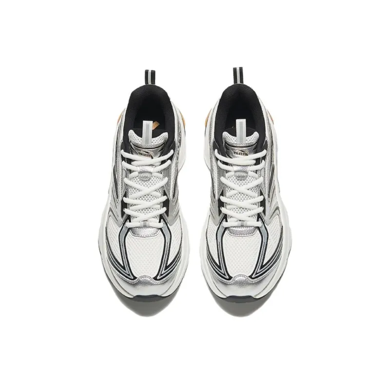Anta Life Collection Anti Slip Wear Resistant Low Top Casual Shoes Men's White Silver Black-2