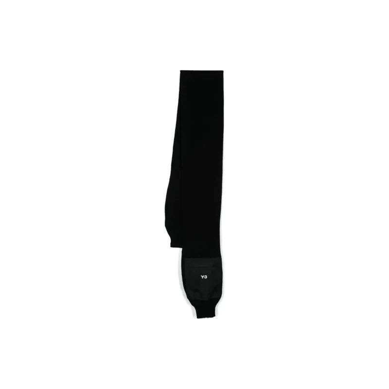 Y 3 Wool Knit Scarves Men's Black-0