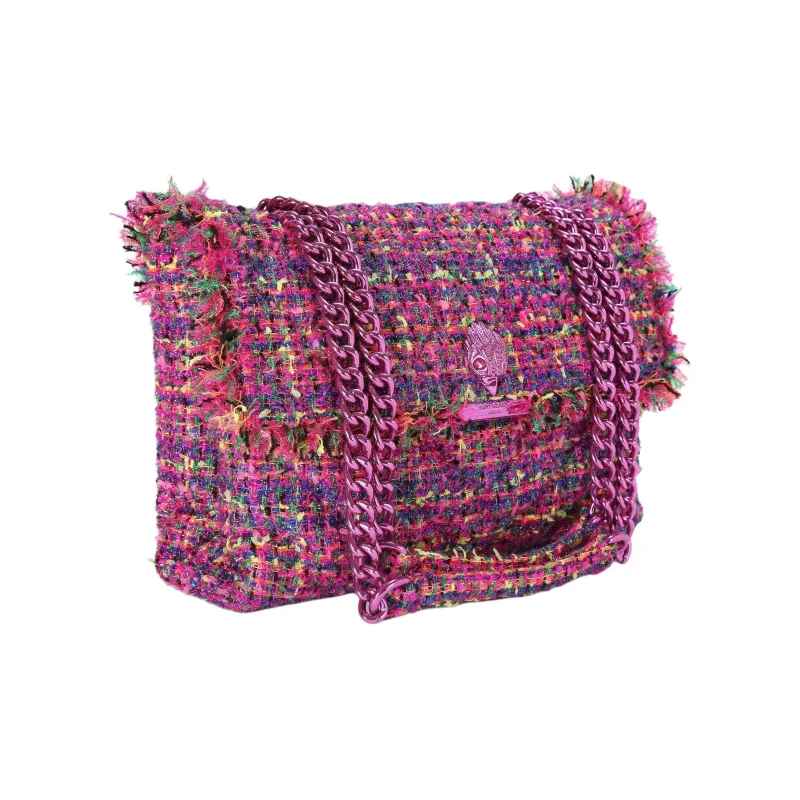 Kurt Geiger London Tweed Crossbody Bag Shoulder Bag Large Size Women's Rose Red-1