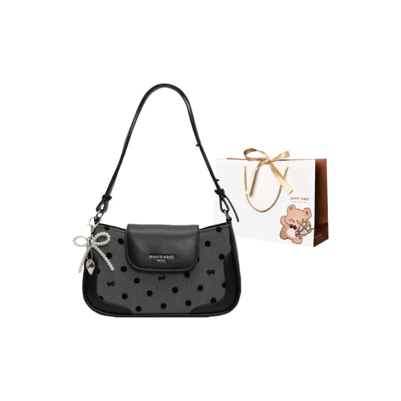 ERANGBEAR PU Small Square Bag Shoulder Bag Women's Silver/Black/Ecru-3