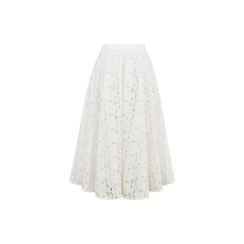 HOUSE OF CB FRANCINE Casual Long Skirt Women's White/White-1