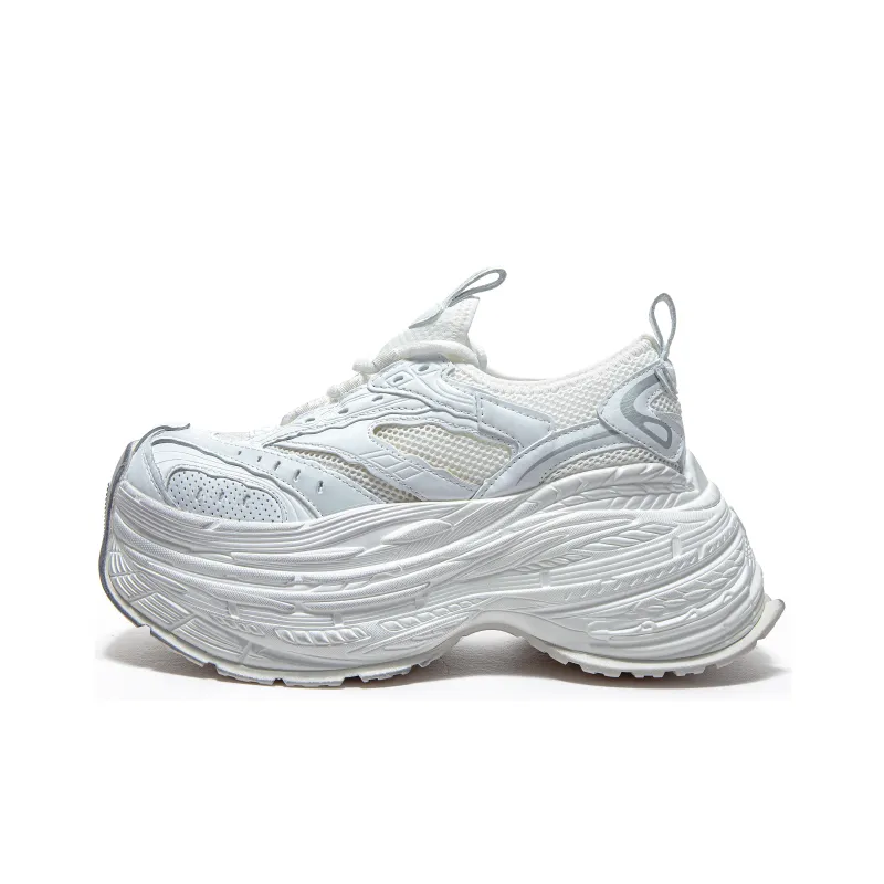 CAIHEE Anti Slip And Wear Resistant Height Increasing Low Top Chunky Sneakers Unisex-10