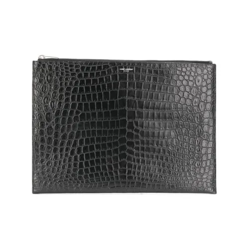 SAINT LAURENT Cow Leather Clutch Men's Black