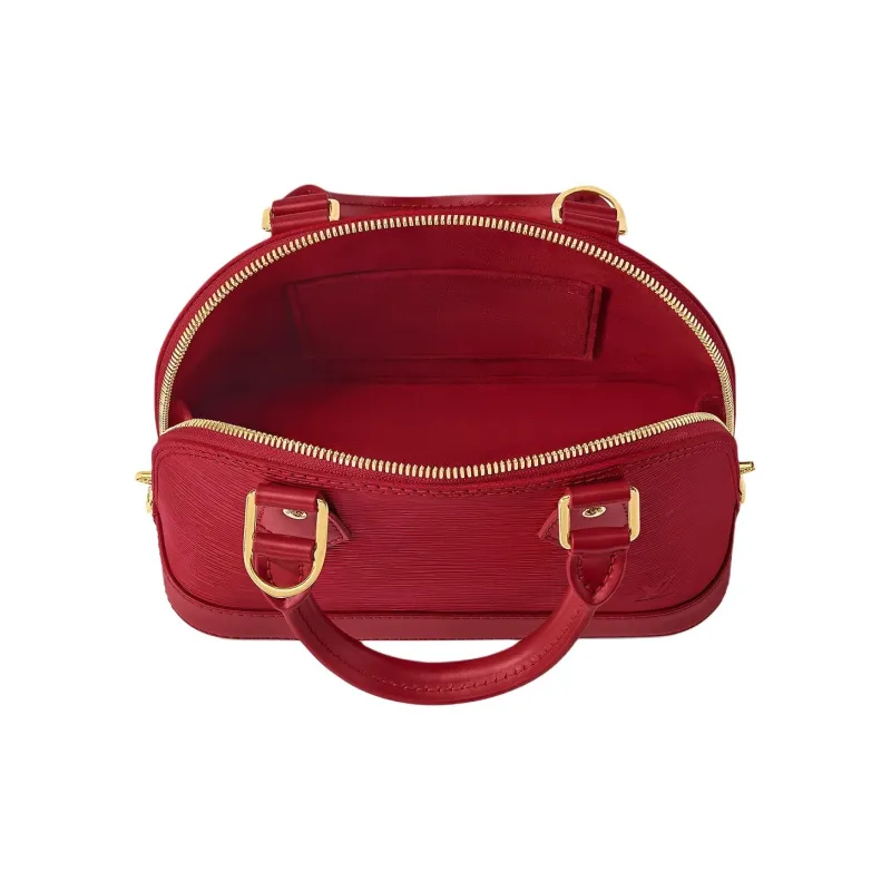 LOUIS VUITTON Alma BB Epi Grain Leather Dome Bag, Portable Crossbody Bag, Shoulder Bag Women's Red-3