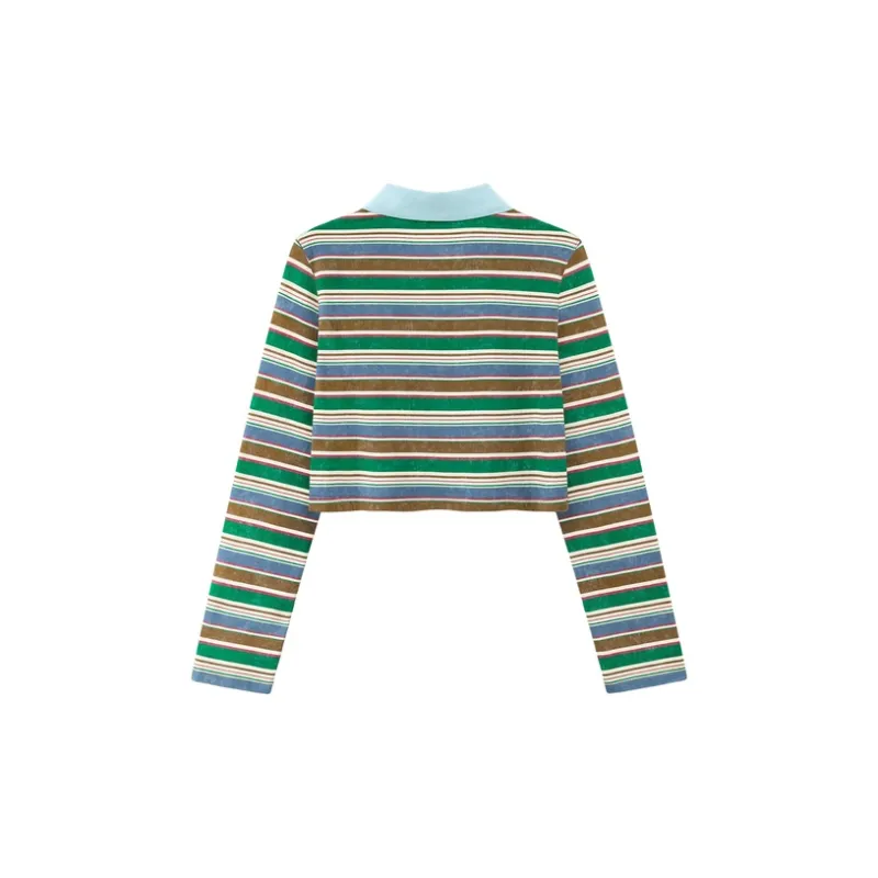 CHUU T Shirts Women's Green Stripes-1