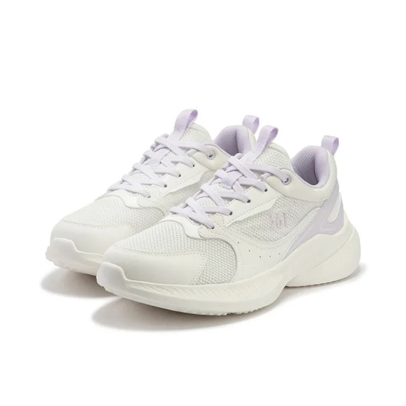 361° Anti Slip Wear Resistant Low Top Running Shoes Women's White Purple-2