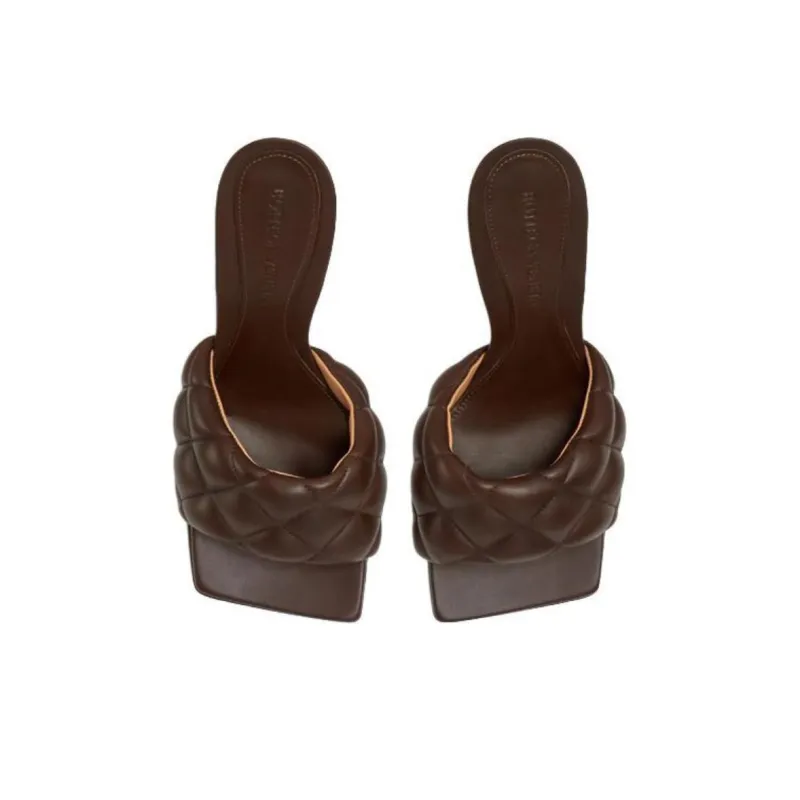 Bottega Veneta Padded Slide Slippers Women's Chocolate-3