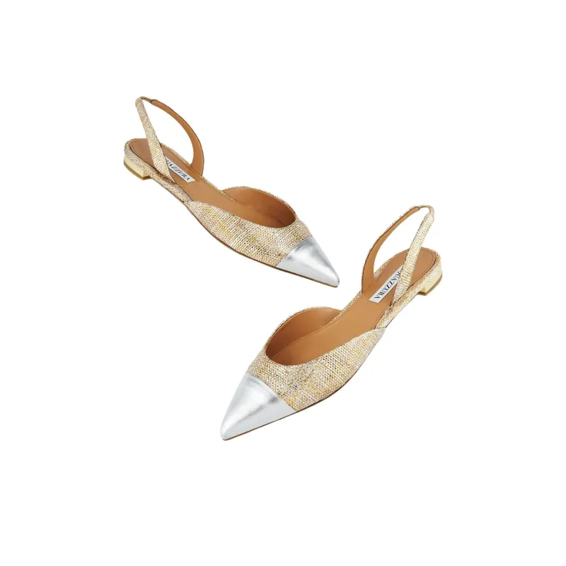 AQUAZZURA Milanese Casual Single Shoes Women's Gold-3
