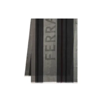FERRAGAMO Silk Shawls Men's Gray