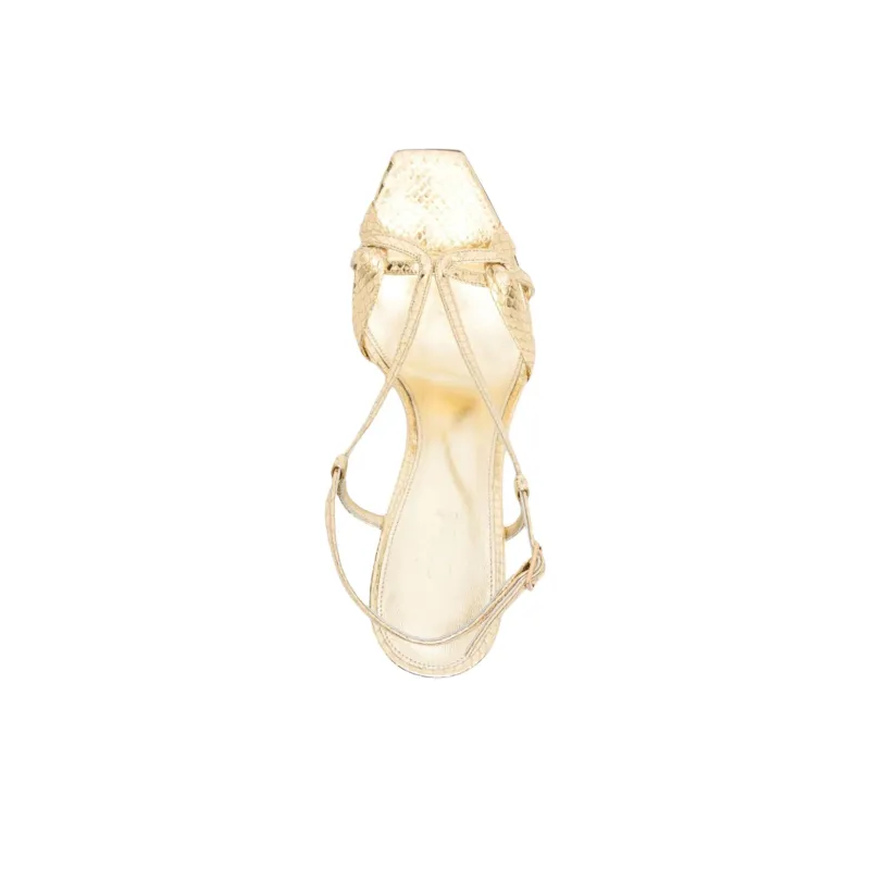 Chloe Nour Strap Sandals 9cm Women's Gold-4