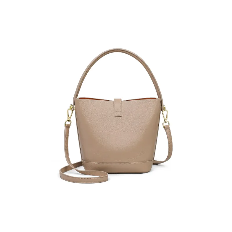 MILLIE'S Cow Leather With Synthetic Leather Handbag, Shoulder Bag, Crossbody Bag, Bucket Bag Regular Women's Pink-4