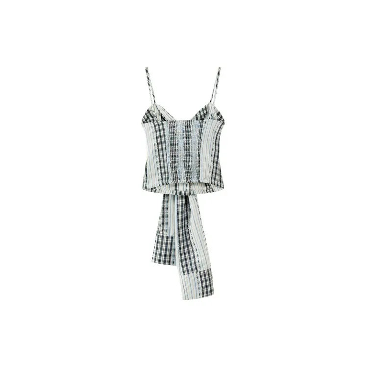 CHUU Tank Top Women's Blue Plaid-1