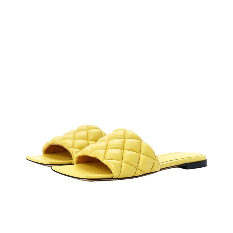 Bottega Veneta Slip Resistant Slide Slippers Women's Yellow Pear-2