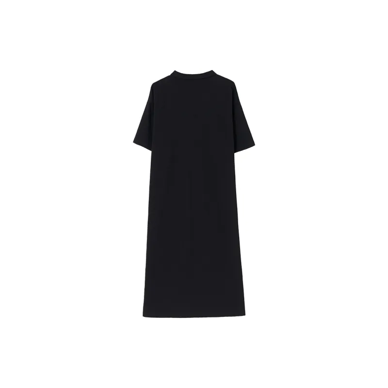 SOON FLOWER Short Sleeved Dresses Women's Black-1