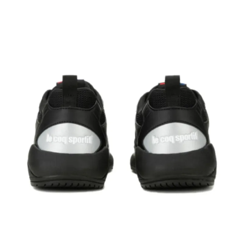Le Coq Sportif Anti Slip Wear Resistant Low Top Casual Shoes Unisex Black Silver-3