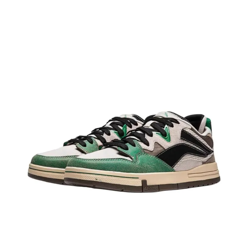 LiNing Wave Pro Lightweight And Breathable Low-Top Skateboard Shoes Men's Gray Green-1