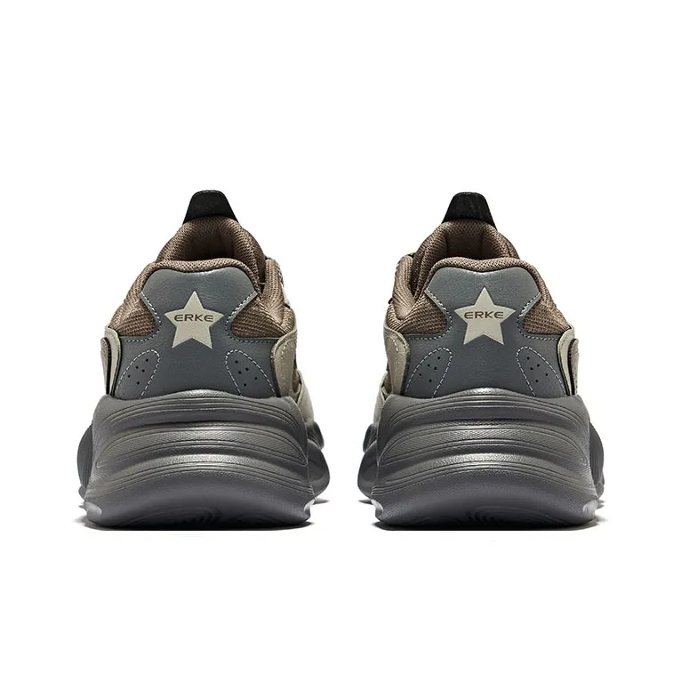 Erke Realm 2 Durable Breathable Low-Top Casual Shoes Men's Charcoal Gray Iron Man Gray-3