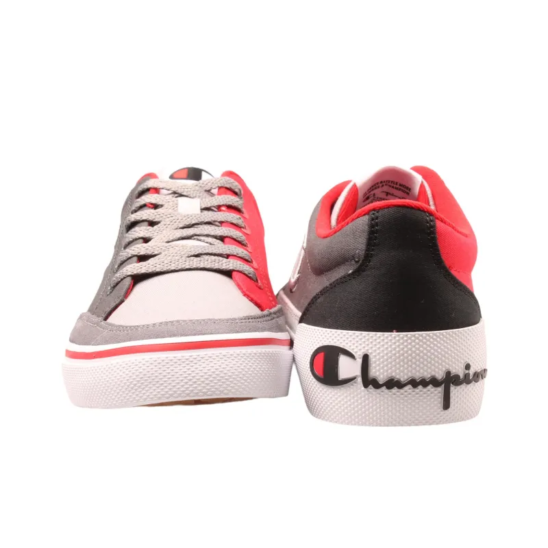 Champion Low Top Skateboard Shoes Men's Gray Red-4