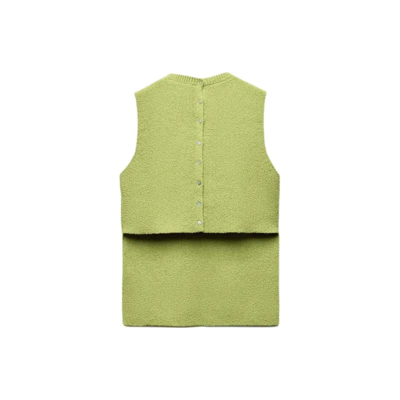 ZARA Tank Tops Women's Green-1