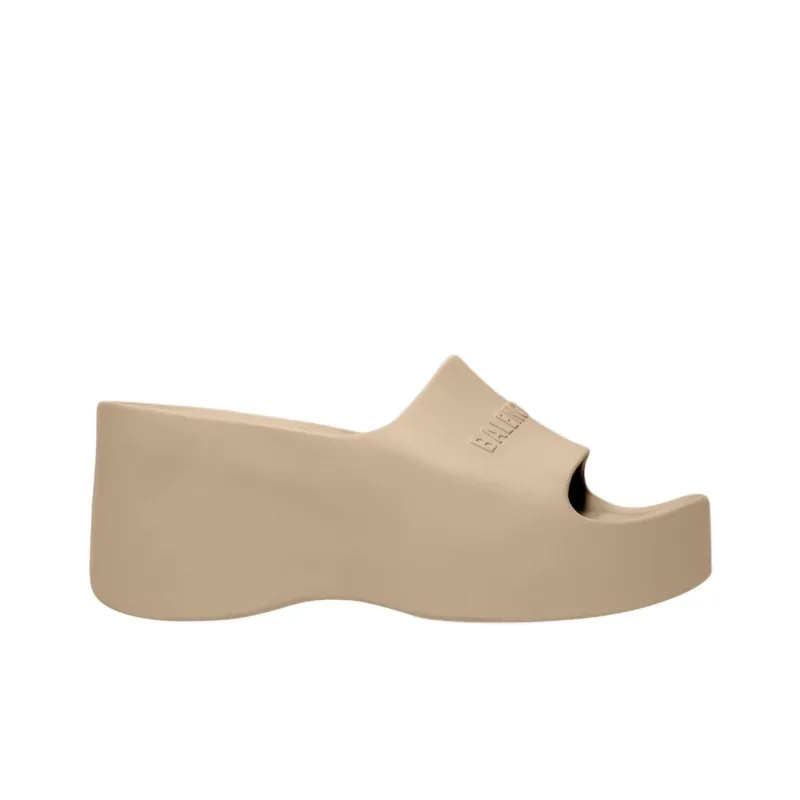 Balenciaga Logo-embossed Platform-wedge Slides-1