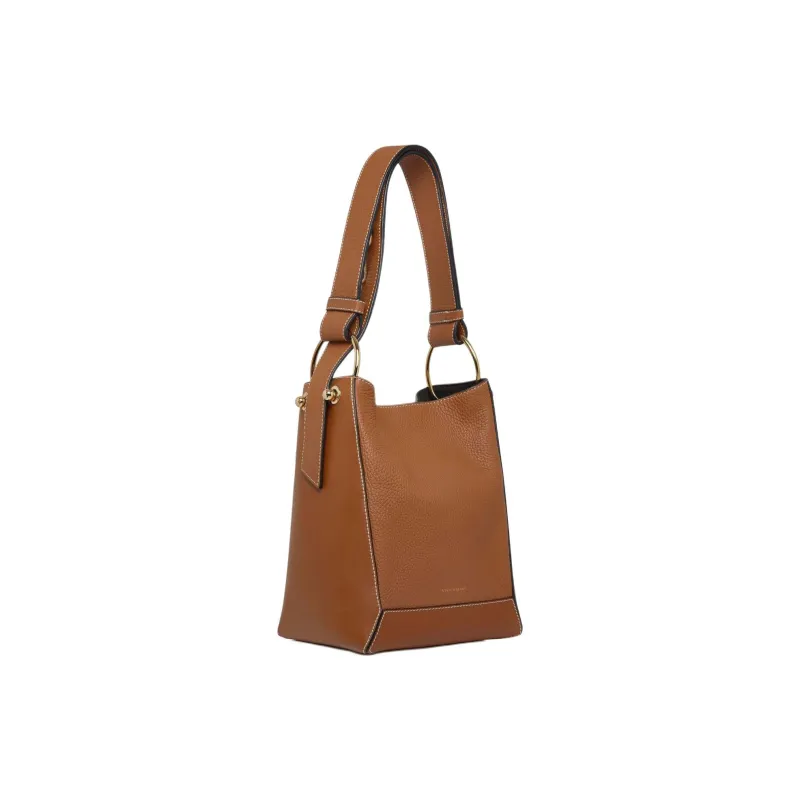 Strathberry Calfskin Bucket Bag Handbag Shoulder Bag Women's Tan-1