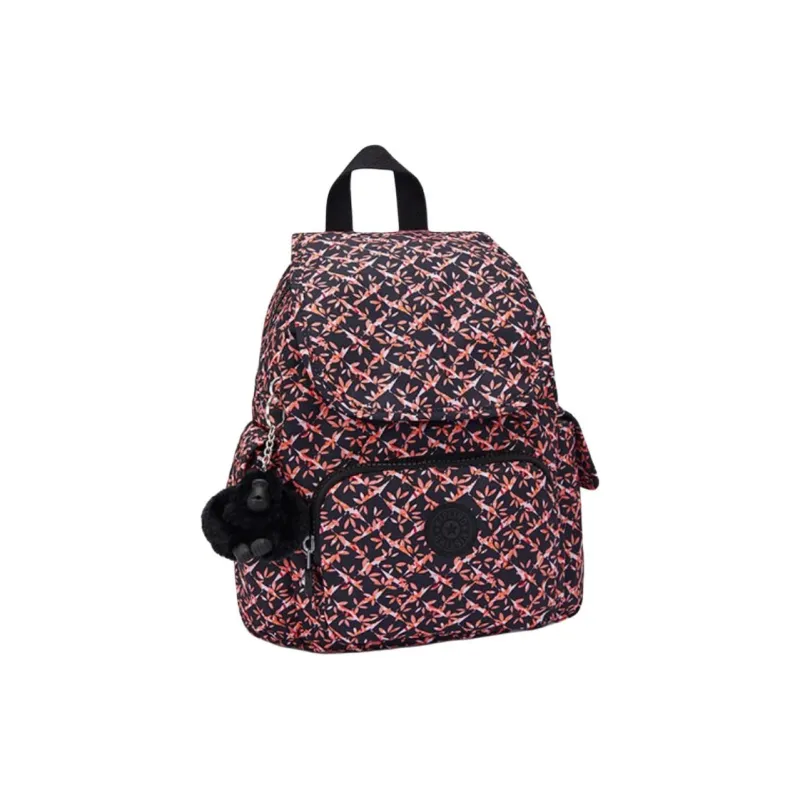 Kipling Polyester Backpack Small Size Women's Black Red-1