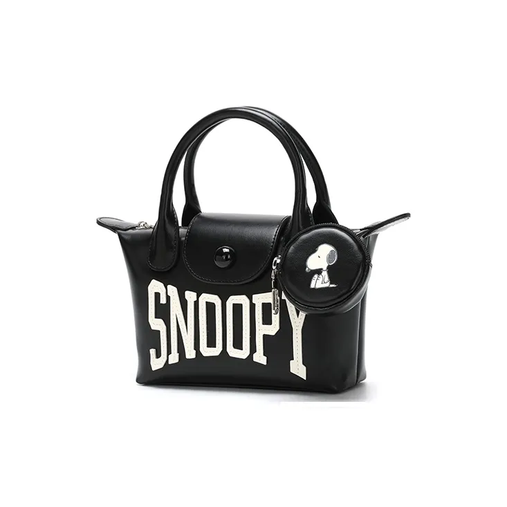SNOOPY PU Handbag Crossbody Bag Small Size Women's Black-2