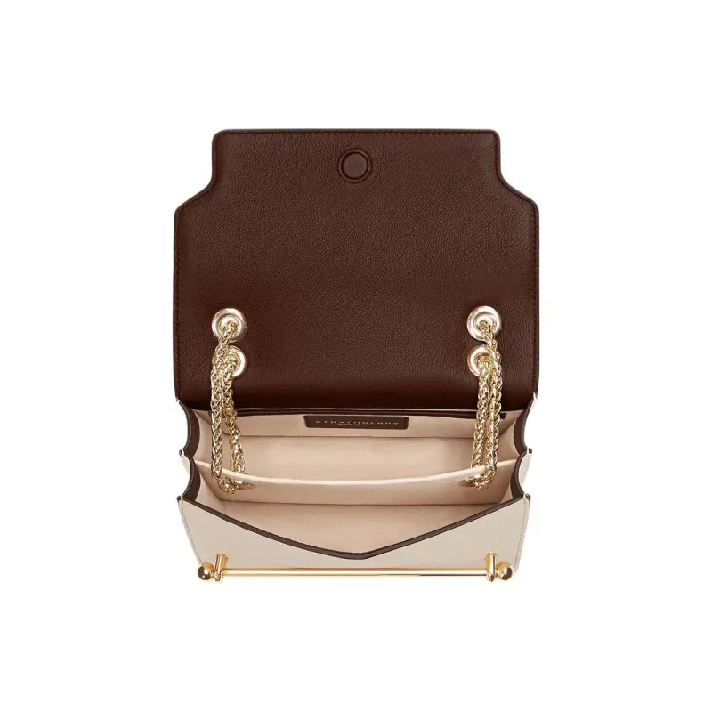 Strathberry Calfskin Crossbody Bag Mini Women's Beige & Burgundy-3