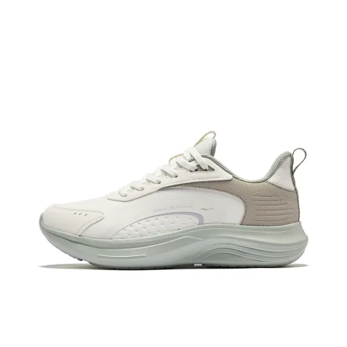 Erke Cushioning Breathable Low Top Sprint Running Shoes Women's Ivory Warm Mist Gray