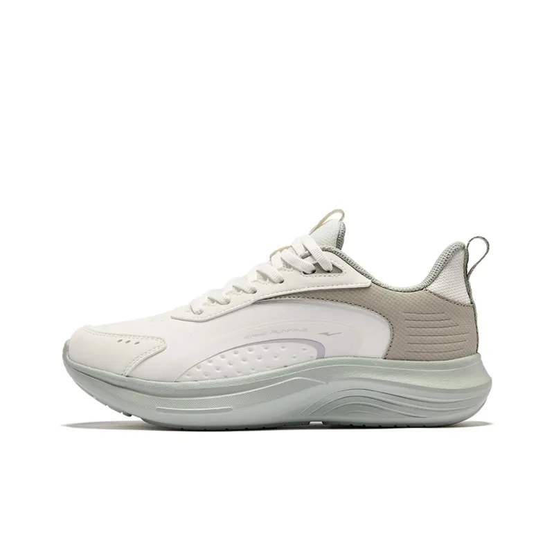 Erke Cushioning Breathable Low Top Sprint Running Shoes Women's Ivory Warm Mist Gray-0