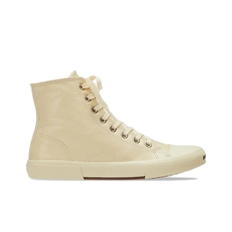 Balenciaga Paris High Top Sneakers 'Beige Leather And Beige Rubber'-1
