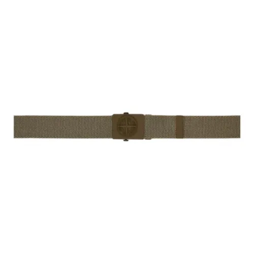 STONE ISLAND Solid Color Design Smooth Buckle Webbing Leather Belts Kids' Green