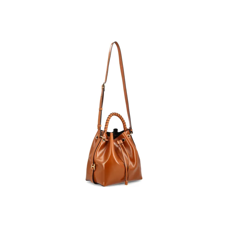 Chloe Marcie Shiny Calfskin Bucket Bags Shoulder Bag Crossbody Bag Handbag Regular Women's Brown-1