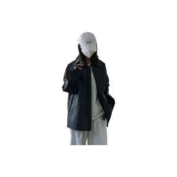 OGEK Leather Jacket Unisex Dark Gray
